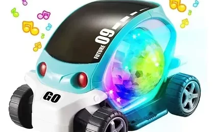 Stylish Multicoloured 360 Degree Rotating with 3D Lights Musical and Flashing Light Sound Car for Kids